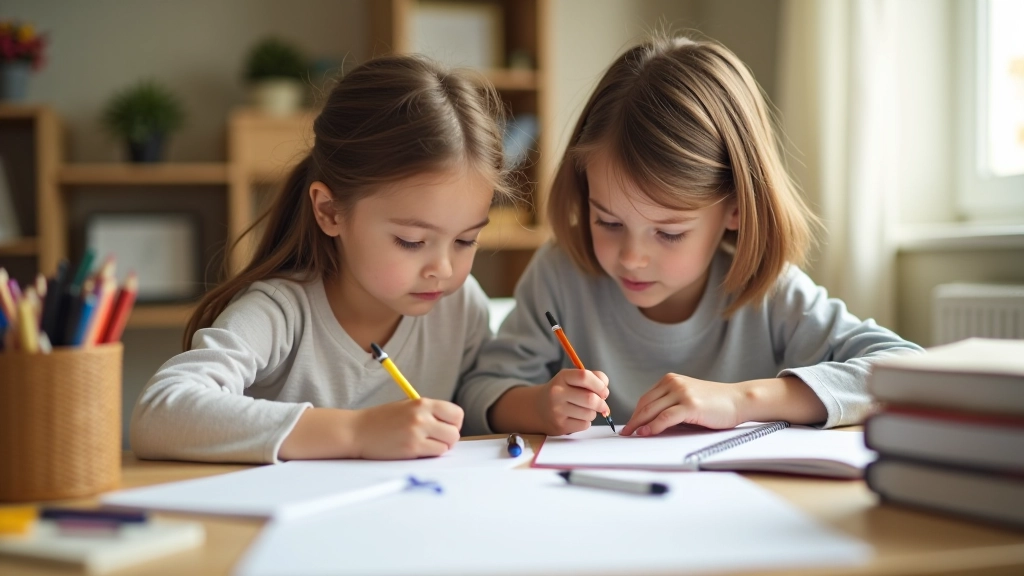 Parent et enfant préparant la rentrée scolaire avec fournitures